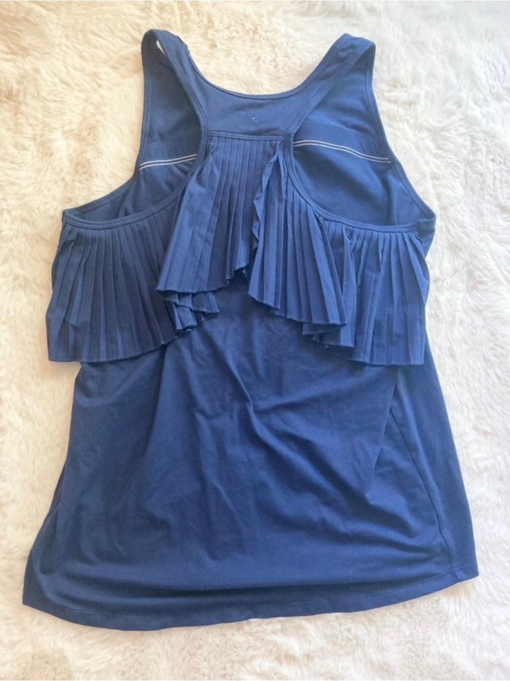 Athleta Navy Pleated Racerback Tank